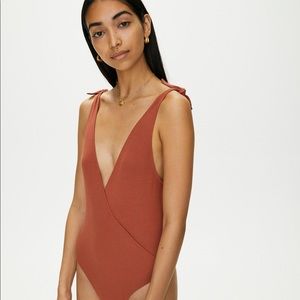 Aritzia Wilfred Free Neva Bodysuit | Burnt Orange